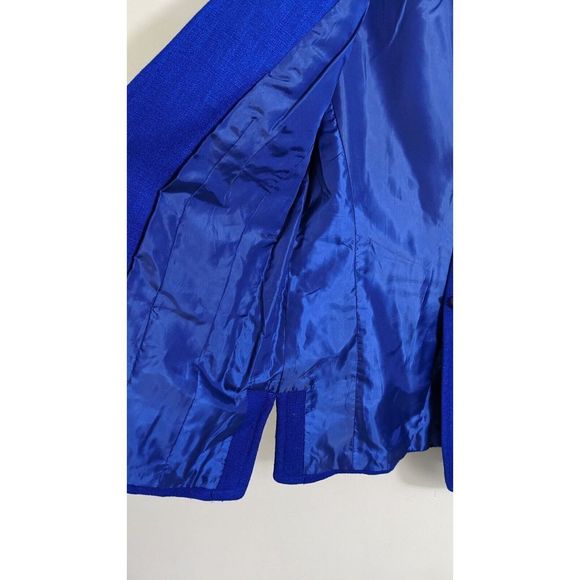 Blue Blazer Size 10 Vintage Rayon Single Button Blazer Liz Claiborne - Picture 6 of 12